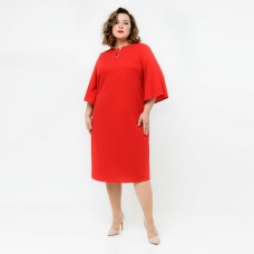 Платье-футляр из крепа с эластаном, красное